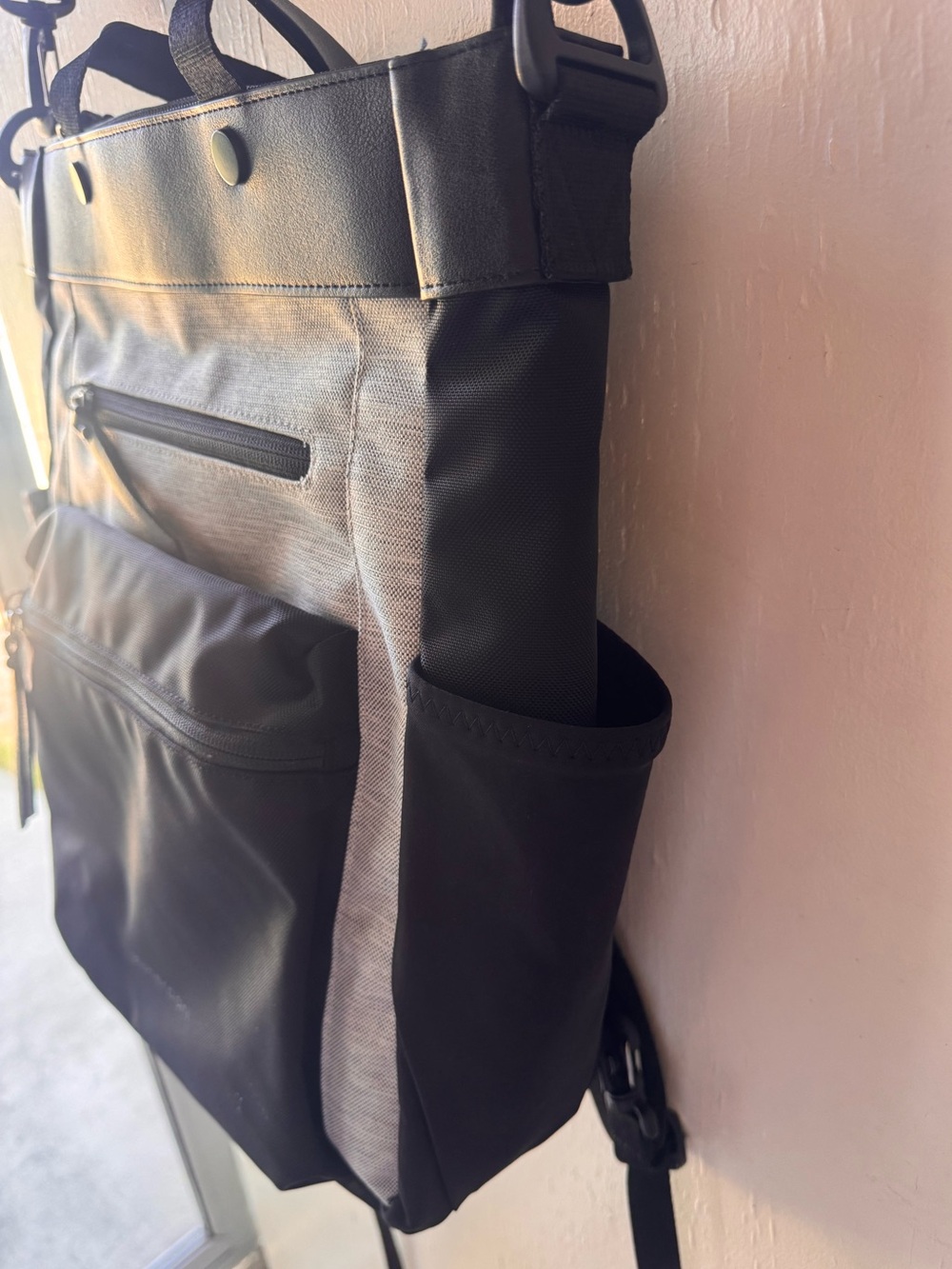 Sherpani Black & Light Gray Convertible  Tote Backpack - Picture 4 of 14